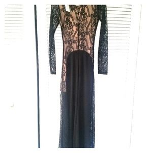 Womans elegant long ballroom dress